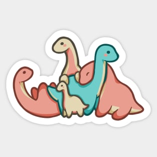 Cuddling group of dinos, dinosaurs Sticker